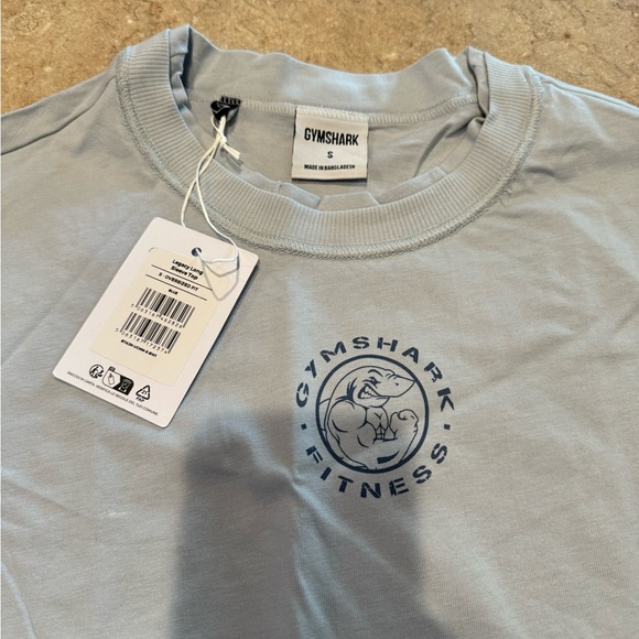 Gymshark Legacy long sleeve. Sz Small (oversized fit) Fresh Blue New With Tags - Picture 2 of 3